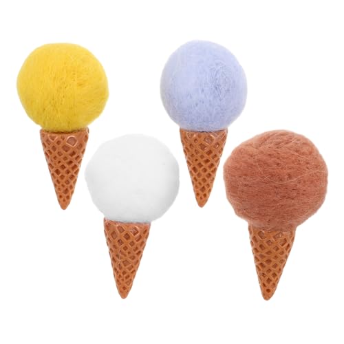 Vaguelly 4 Stück aus Wollfilz Filz Eiscreme Eisbecher Dekoration DIY Eiscreme Eiscreme DIY Kranz Zubehör gefühltes EIS Bastelzubehör Bastelbedarf zum Selbermachen Plastik von Vaguelly