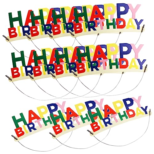 Vaguelly 40 Stk Geburtstagshut Geburtstagsmützen für Kinder alles zum geburtstag stirnband partyhüte kinder party mitgebsel kinder Tiara Kappen Geburtstags-Stirnband für Kinder Kuchen von Vaguelly