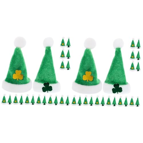 Vaguelly 40 Stück Mini Pom Pom Mützen Exquisite Puppenhüte Miniatur Zwerg Hüte Mini Hut Ornamente Patricks Day Dekorationen Miniatur Puppenmütze DIY Puppenkappen Puppenhut von Vaguelly