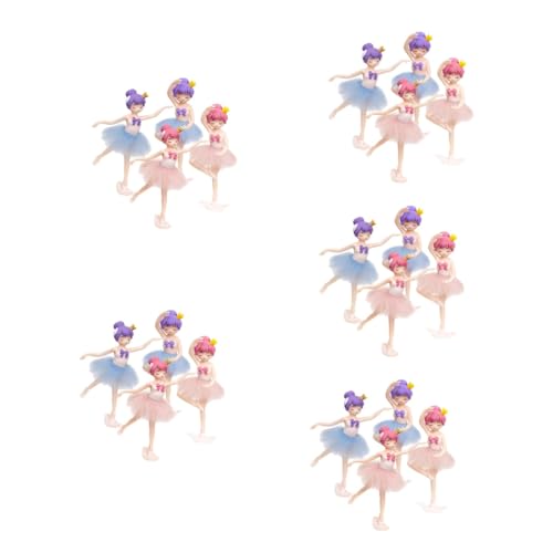 Vaguelly 5 Sätze Ballerina-mädchen Balletttänzerfiguren Gänseblümchen Cool Pastelldekoration Büro Dekoration Office Decoration Kuchendekoration Tanzende Mädchenverzierung Pvc 4 Stück * 5 von Vaguelly