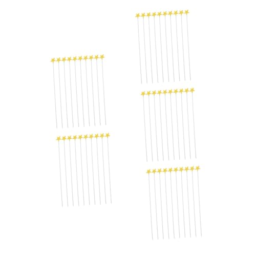 Vaguelly 5 Sätze Kuchendekoration Mini-cupcake-topper Bambuszahnstocher Für Vorspeisen Tortendekorationen Tortendekorationsset-topper Sterne Cupcake Topper Yellow Metall 100 Stück * 5 von Vaguelly