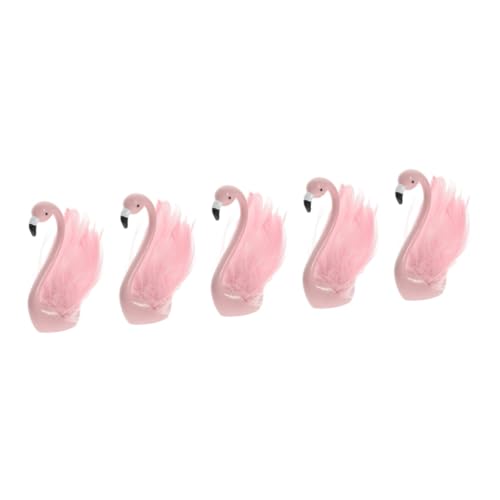 Vaguelly 5 Stück Flamingo-Ornamente Flamingo-Dekoration für den Außenbereich Flamingo-Vase Flamingo-Kuchenaufsatz Flamingo Gartenverzierung Flamingo Wohnkultur Flamingofiguren Harz Rosa von Vaguelly