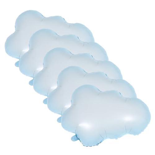 Vaguelly 5 Stück Wolkenballon Partyballon Luftballons für Themenpartys Geburtstagsdekorationen Neon artifical cloud cloude dekorativer Luftballon aufblasbare Ballons Aluminiumfolie Sky-blue von Vaguelly