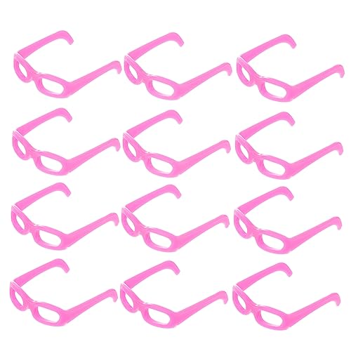 Vaguelly 50 Stück Mini-Brille Puppenhaus Puppen puppenkleidung Spielzeugbrillen Puppen Bastelbedarf Puppenbrillen Mini-Puppen- Minipuppenbrille Plastik Rosy von Vaguelly