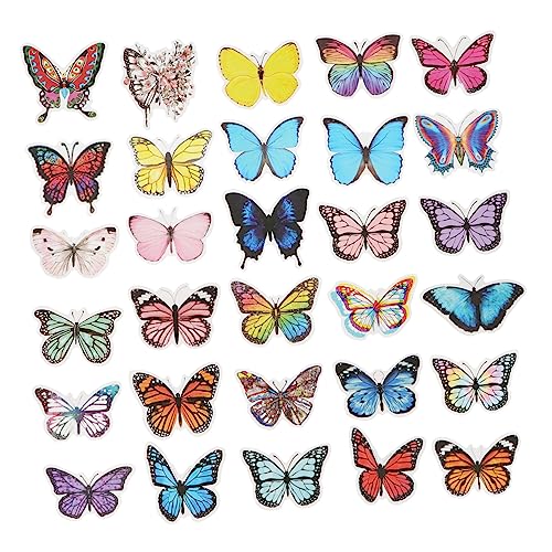 Vaguelly 50 Stück Schmetterlings-Gekritzel-Aufkleber dekorative Aufkleber Schmetterlinge Sammelalbum Aufkleber kinderzimmer Sticker kühlschrankaufkleber Butterfly Graffiti-Flaschenaufkleber von Vaguelly