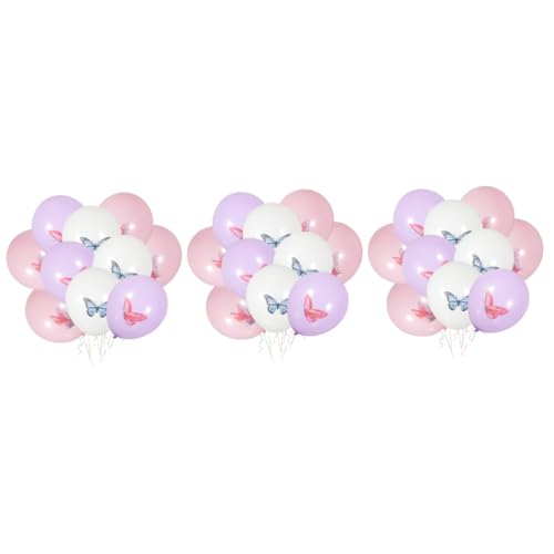 Vaguelly 54 Stk Schmetterlings-Partyballons kinder party kinderparty deko luftballons geburtstags luftballons balloon Brautballons Aufblasbare Latexballons aufblasbare Ballons Emulsion Rosa von Vaguelly