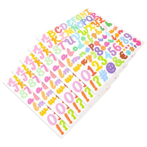 Vaguelly 5St Alphabet-Aufkleber zum Basteln personalisierte Sticker personalisierte Aufkleber journaling Sticker Glasdekoration Selbstklebende Aufkleber Buchstaben-Zahlen-Aufkleber von Vaguelly