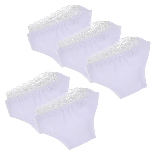 Vaguelly 5St -Höschen Junge Puppe Zubehör für Babypuppen Puppe Puppe Neugeborene Babypuppe puppenkleidung Puppen Kleidung Einfarbiger Puppen-Slip All-Match-Puppen-Slip Baumwolle Weiß von Vaguelly