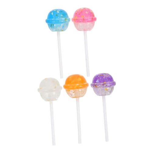 Vaguelly Simulation Lollipop Craft 5 Stück Mini Flatback Lollipop Charms für Schmuck und Projekte von Vaguelly