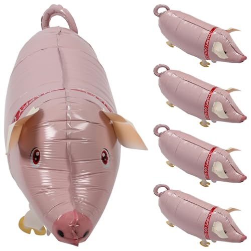 Vaguelly 5st Ballon Tiere Aufblasbar Aufblasbares Kinderspielzeug Schweinemodellierung Aufblasbar Partyspiel Aufblasbarer Stock Spielzeug Für Kinder Tierspielzeug Aluminiumfolie Rosa von Vaguelly