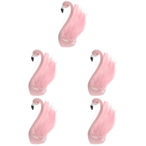 Vaguelly 5st Flamingo-ornamente Flamingo-vase Laternen Schwimmbad Flamingo-dekoration Für Den Außenbereich Flamingo-kuchendekorationen Flamingo Gartenverzierung Figur Rosa Harz von Vaguelly