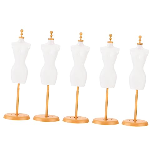 Vaguelly 5st Modellständer Puppenkleiderständer Mini-zubehör Puppenständer Miniaturen Mannequin-kleiderform Unterstützung Für Puppenkleider Mannequin-Halterung Jersey-Form Plastik Weiß von Vaguelly