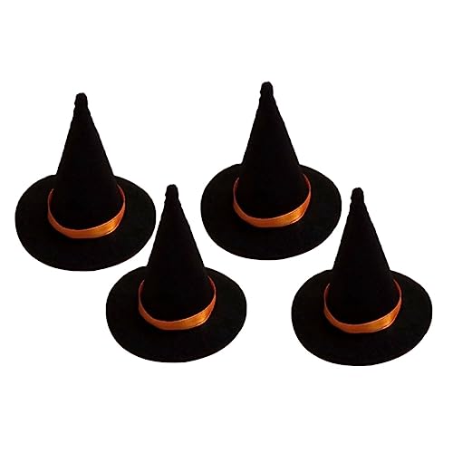 Vaguelly 6 STK Hexenhut Mini-zauberhut Halloween-Party-Foto-stütze Bonbon-abdeckkappen Halloween-hexenkostüm Miniatur-puppenhut Schwarze Zaubererhüte Halloween- -Requisite Black von Vaguelly