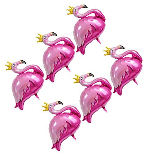 Vaguelly 6 Stk Flamingo-ballon Luftballon Ballon in Delfinform Helium Folienballons Aufblasgerät Riesige Flamingoballons Luau-partyballons Ballongirlande Flamingo-party Aluminiumfolie Rosa von Vaguelly