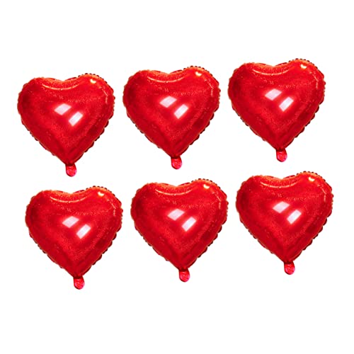 Vaguelly 6 Stück 22 Zoll herzförmiger Ballon Bausatz Hochzeit Fiesta Braut- Herz Luftballons jahrestag weihnachts party avter love Jubiläumsdekoration Luftballons aus Aluminiumfolie rot von Vaguelly