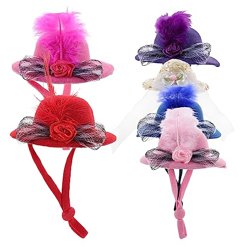 Vaguelly 6 Stück Puppen Verkleidung Prinzessin Haar Accessoire Netzhut Haustierhut Wiedergeborene Babypuppen Mini Reborn Puppe Filmpuppen Puppenhaus Puppen Puppenhüte von Vaguelly