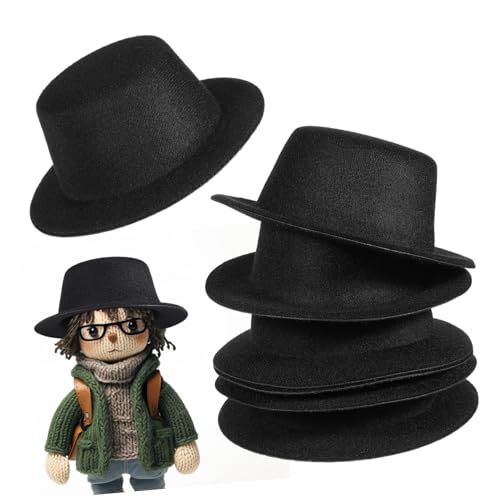Vaguelly 6 Stück Teiliges Schwarze Puppenhüte Flacher Deckel Kreative Dekoration DIY Bastelbedarf für Schneemann Puppen und Festliche Wintermützen Vaguelly 6 Stück Teiliges Schwarze Puppenhüte Flacher Deckel Kreative Dekoration DIY Bastelbedarf für Schneemann Puppen und Festliche Wintermützen von Vaguelly