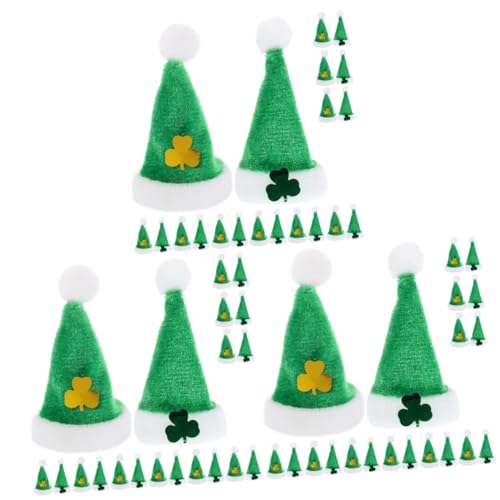 Vaguelly 60 STK Mini-pom-pom-mütze Kleider Weihnachtsmütze Kleine Hüte Dekor -Requisite Für Bastelhüte Dekoration Zum St. Patrick's Day Kleiner Puppenhut Mini-hüte Kappen Plüsch von Vaguelly