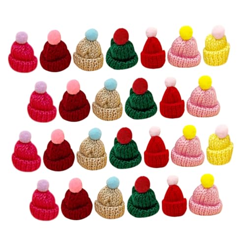 Vaguelly 60pcs Mini Strick Hüte Entzückende Puppenhut Weihnachtsgirlanden Machen Hüte Miniaturhüte von Vaguelly