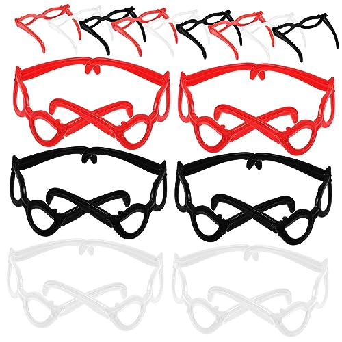 Vaguelly 60st Mini-Brille Minipuppenbrille Mini-Puppen-Sonnenbrillen-Requisiten Puppenbrillen Puppe DIY Dress-up Sonnenbrille Minibrille Für Puppe Mini-Sonnenbrille Plastik von Vaguelly