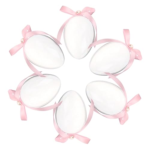 Vaguelly 6Er-Box -Süßigkeiten-Box Süßigkeiten-Eier Schokoladenmünzen Lutscher Behälter für Schokoriegel cute decor plastikenten befüllbare ostereier ostereiförmige Verzierung Rosa von Vaguelly