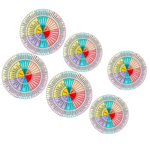 Vaguelly 6St Emotion-Rad-Aufkleber Gefühlsradaufkleber Aufkleber „Feeling Wheel“ für die Handyhülle Scrapbooking Sticker Scrapbook Stickers Handytasche Aufkleber Laptop Emotionsaufkleber von Vaguelly