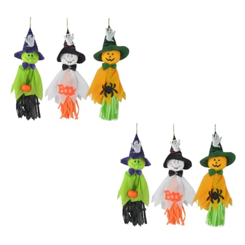 Vaguelly 6St Halloween-Anhänger Aufkleber Halloween-Partyzubehör Halloween-Baumschmuck Halloween deko Halloween wanddeko Halloween-Vogelscheuche-Ornament Halloween-Hängedekoration Papier von Vaguelly