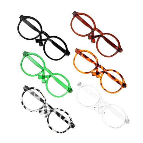 Vaguelly 6St Puppenbrille Spiele Neon Lesebrille für Puppen Kostümzubehör für Minipuppen Bausatz Puppenmode Miniaturbrillen Puppenschmuck Puppenzubehör Puppe Mini-Brille Plastik von Vaguelly