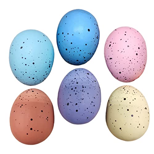 Vaguelly 6St Simulations-Ei-Modell Eierkörbe Glitzereier -Eier Eierfüllbonbons riesige Eier ostereierfarbe easter eggs easter decoration Ei-Modell-Requisiten Requisiten malen Schaum von Vaguelly