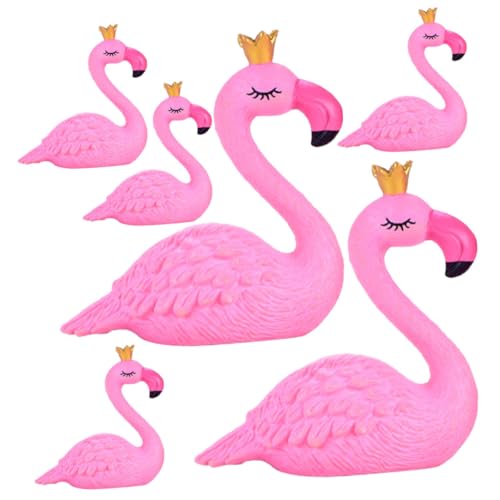 Vaguelly 6er Set Miniatur Flamingo Figuren Dekorative Flamingos Für Garten Puppenhaus Und Tischdekoration Niedliche Tierfiguren Für Mikro Landschaften von Vaguelly