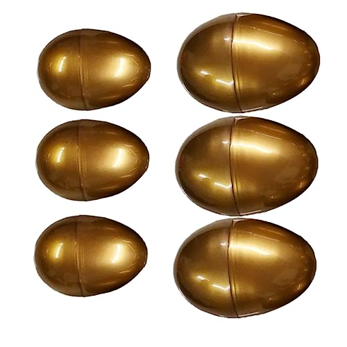 Vaguelly 6st Plastikeier Metallisches Goldenes Ostern Osterei- -requisite Goldene Eier Metallisches Goldenes Osterei Ostereier-ornamente Osterspielzeug Für Kinder Kinderkorb Neu p von Vaguelly