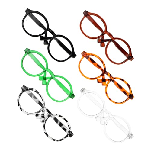 Vaguelly 6st Puppenbrille Mini-Puppen-Sonnenbrille Lesebrille Für Puppen Miniatur-Brille Puppe Sonnenbrille Kostümzubehör Für Minipuppen Mini-Puppen-Brille Puppe Verkleidet Brille Plastik von Vaguelly