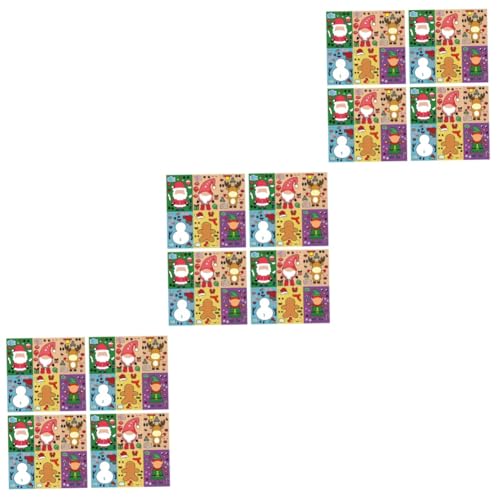 Vaguelly 72 Blatt Weihnachtsaufkleber Gehirnspielzeug Aufkleber Für Kinderfeste Kinder Spielset Spielzeug Für Kinder Feiertagsaufkleber Sticker-Spielzeug Weihnachtsabziehbilder Papier von Vaguelly