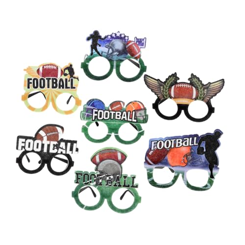 Vaguelly 7St Rugby-Brille plastiktisch plastikenten trauzeugengeschenke party accessoires festoon Partybrille im Fußballstil dekorative Ornamente für zu Hause Neuartige Partybrille gefühlt von Vaguelly