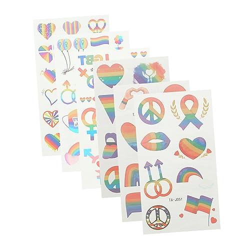 Vaguelly 8 Blätter Gleich Geschlecht liche Aufkleber Regenbogen-Stolz-Aufkleber Regenbogenliebesaufkleber Gay Sticker Rainbow Sticker Gay-Transfer-Aufkleber zum Selbermachen LGBT-Aufkleber von Vaguelly