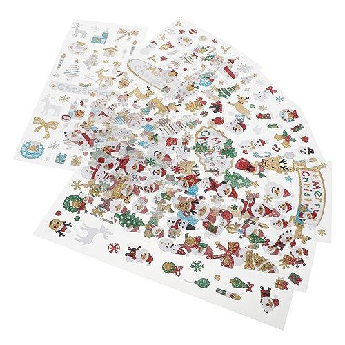 Vaguelly 8 Blätter Weihnachtsaufkleber für Kinder Neuheit Aufkleber Cookie-Aufkleber weihnachtssticker Kinder Sticker Weihnachten Aufkleber zum Selbermachen schöner Weihnachtsaufkleber PVC von Vaguelly