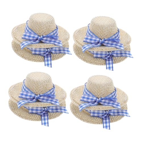 Vaguelly 8 STK Strohhut Puppenstrohhüte Minihüte Zum Basteln Puppenzubehör Puppenhüte Mini-hexenhüte Zubehör Für Babypuppen Mini-hüte Mini-strohhüte Mini-Sombrero-hüte Mini-Hut Beige Stoff von Vaguelly