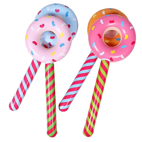 Vaguelly 8 Stk Aufblasbarer Donut-Stick Mini-Poolschwimmer aufblasbare Donut-Lutscher-Spielzeuge hühner spielzeug flickzeug luftmatratze Pool aufblasbare Donut-Lutscher PVC-Donut-Lutscher von Vaguelly