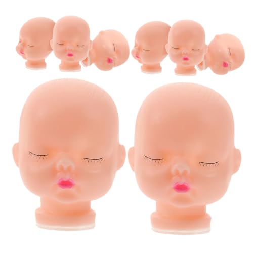 Vaguelly 8st Schlafende Babypuppe Puppen-Make-up-übungen Puppenkopf Schlüsselanhänger Puppenkopf-bastelbedarf Puppenköpfe Selber Machen Puppenkopf-Kunst Spielzeug-gesichtszubehör Vinyl von Vaguelly