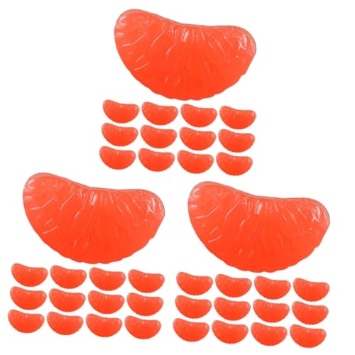 Vaguelly 96 Stück Grapefruit Segment Orangen Dekorationen Miniatur Orange Modell Anhänger Für Die Schmuckherstellung Handy Anhänger Miniatur Orange Ornament DIY Handwerkszubehör PVC von Vaguelly