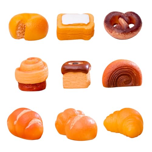 Vaguelly 9st Mikro-landschaftsbrot Mini-Kuchen Dessert-Modell- Künstliche Nahrungsstütze Food-Requisiten- Simulierter Minikuchen Miniatur-dessertkuchen Miniatur-kuchendessert Harz von Vaguelly