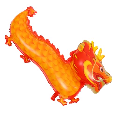 Vaguelly Ballon Drachenfigur Drachendekoration Neujahrsfiguren Neujahr Partydekoration Drachengirlande Drache Aluminiumfolie Orange von Vaguelly