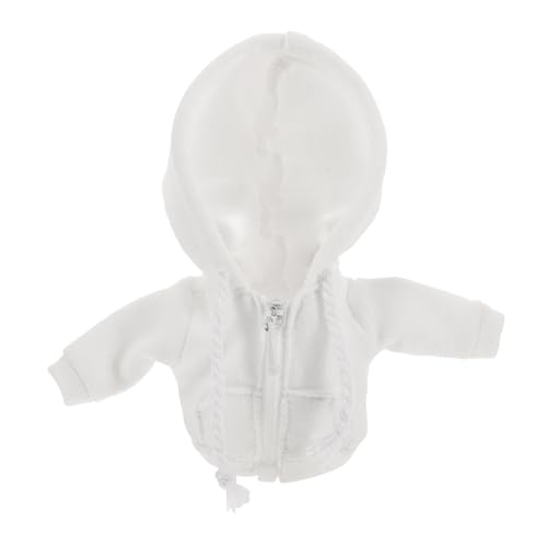 Vaguelly Bjd Puppenjacke Figur Zubehör Puppenkostüm Puppe Verkleiden Sich Kleidung Accessoires Für Puppenkleidung Puppen-Hoodie DIY Zubehör Für Minipuppen Puppenkleidungszubehör Stoff Weiß von Vaguelly