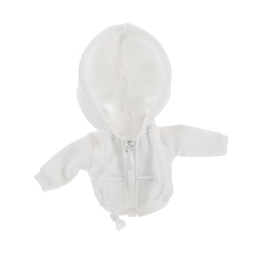 Vaguelly Bjd Puppenjacke Puppen-Hoodie DIY Mini-puppenkleidung DIY Puppenkleidung Puppenzubehör Puppe Verkleiden Sich Kleidung Puppenkostüm Figur Zubehör Puppenkleidungszubehör Stoff Weiß von Vaguelly