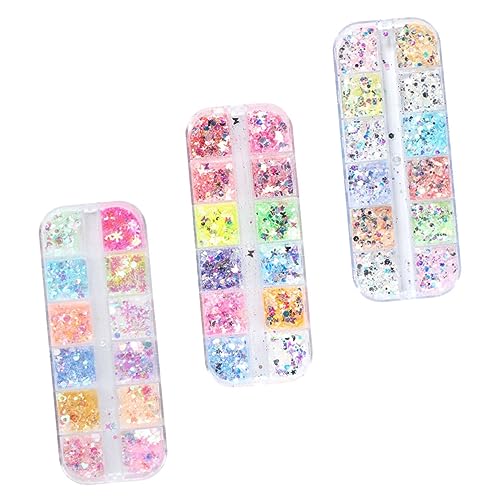 Vaguelly Boxen Glitzernde Nagelkunst Pailletten Fächer Mit Ultradünnen Lebhaften Pailletten Für Maniküre Und Nail Art DIY Nageldesigns Und Bastelprojekte von Vaguelly