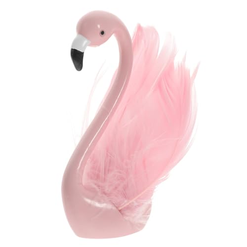 Vaguelly Flamingo-Ornamente Schwimmbad Flamingo-Dekoration für den Außenbereich Laternen Flamingo-Kuchenaufsatz Flamingo-Modell Flamingo-Verzierungen Bücherregal- Feder Rosa von Vaguelly