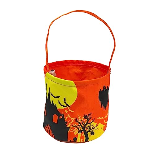 Vaguelly Halloween-Lichteimer Halloween-Süßigkeitenschale Kürbiseimer anzünden Süßigkeitenbehälter halloween geschenktüten halloween Party-Bonbonglas Segeltucheimer für Kinder von Vaguelly