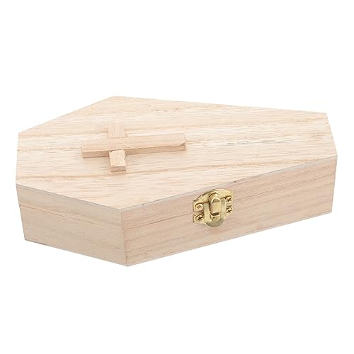 Vaguelly Kasten halloween dekoration halloween-dekoration jewellery boxes schmuckschatulle aufbewahrungskorb gefälscht Hamster Sarg Zinn Sargförmiger Ohrringhalter Tischdekorationen hölzern von Vaguelly