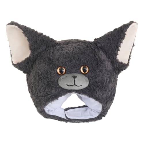 Vaguelly Katze Plüsch Hut Niedliche Tier Kopf Maske Plüsch Katze Kappe Cartoon Puppe Kopfbedeckung Foto Requisiten Gefüllte Weihnachtsfeier Cosplay Kostüm Für Kinder Erwachsene von Vaguelly