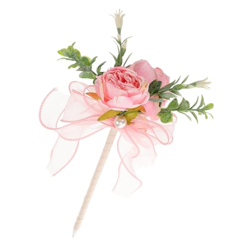 Vaguelly Kugelschreiber mit Rosenimitat Rosenstifte rosa Stifte Kunstblumen Kugelschreiber Rosenform Stift Kunstrose Stift Künstlicher Rosen-Schreibstift rosafarbener Kugelschreiber Plastik von Vaguelly